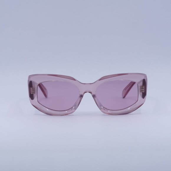 🕶️ New Celine CL40277F 72Y Sunglasses - Transparent Pink Frame, Pink Lenses - Picture 2 of 10